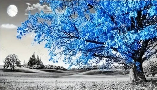 LARGE Blue tree 40x70cm