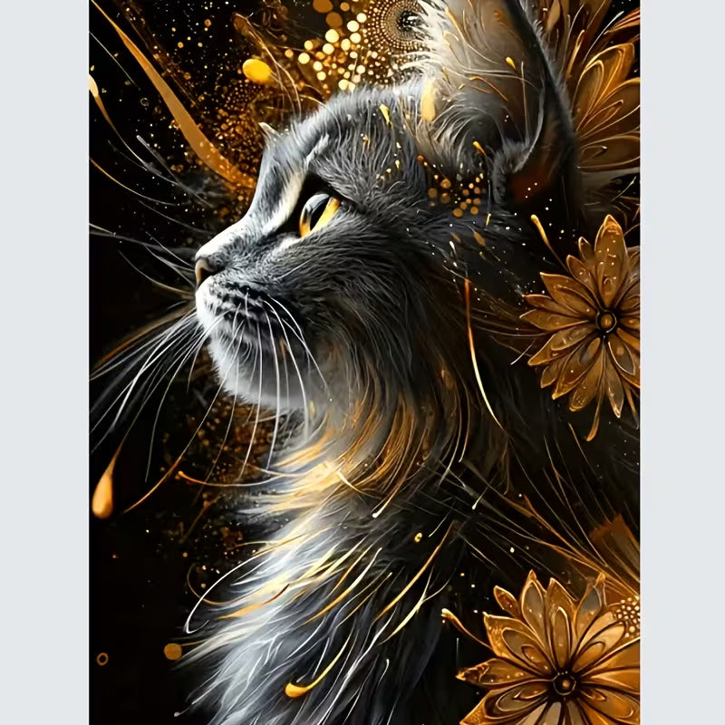 Cat and flowers