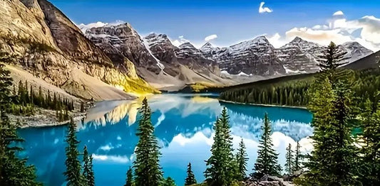 LARGE Beautiful trees and Lake 40x70cm