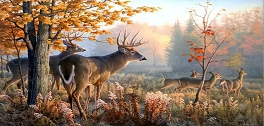LARGE Deer in Autumn 40x70cm