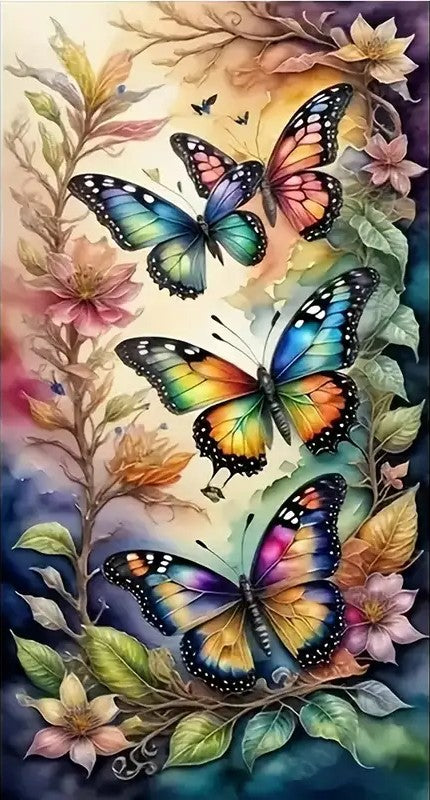 LARGE Colourful Butterflies 40x70cm