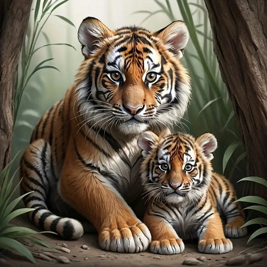 Tiger with cub