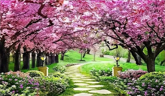 LARGE Pink tree with walkway 40x70cm