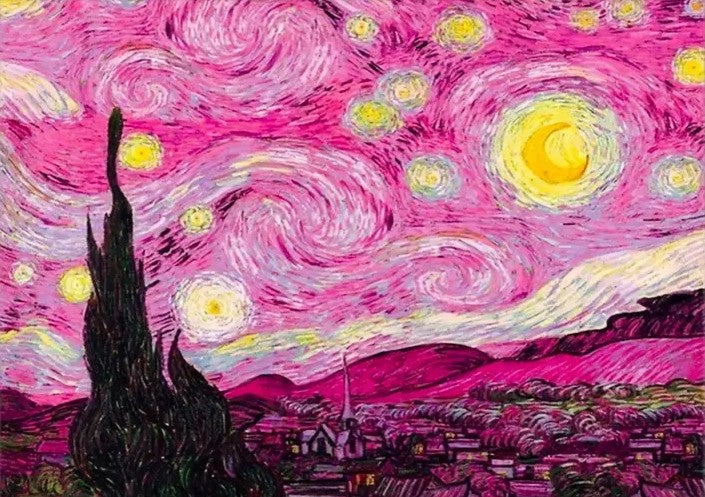 Pink starry night