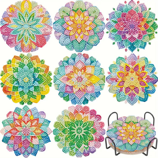 Coasters - Tie-dye flowers