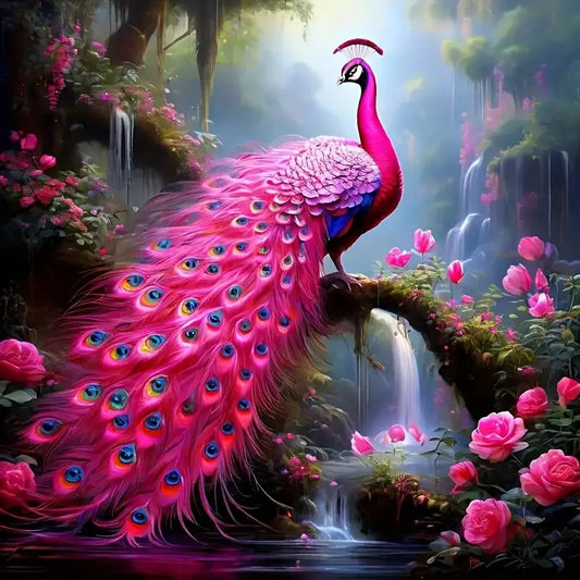 SQUARE Pink peafowl