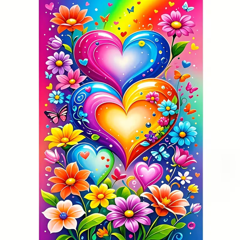 Colourful hearts