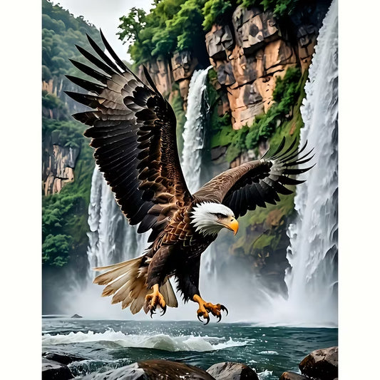 Eagle and waterfalls