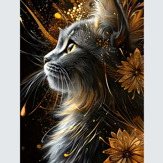 Cat and flowers