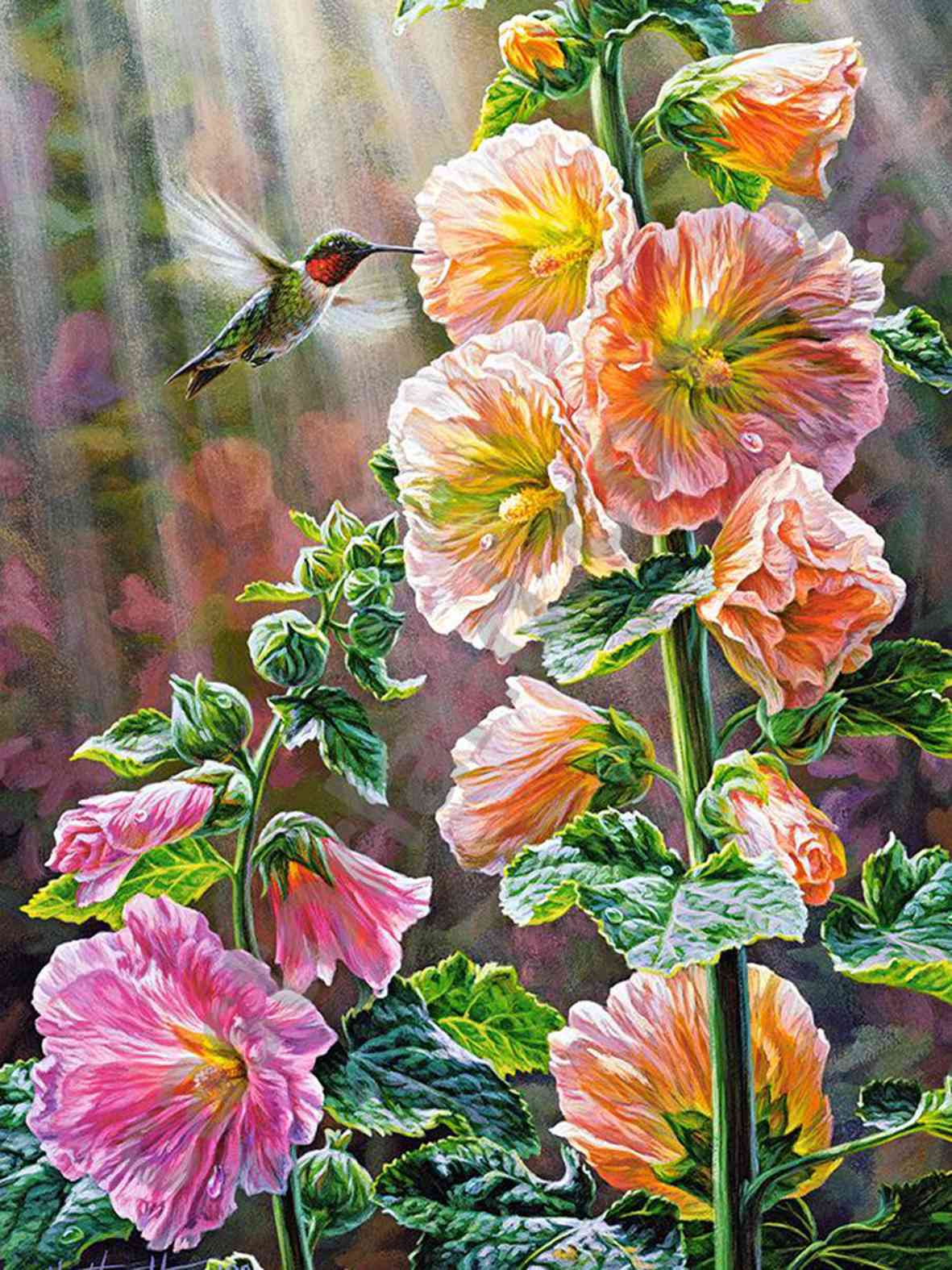 Bird and orange flowers