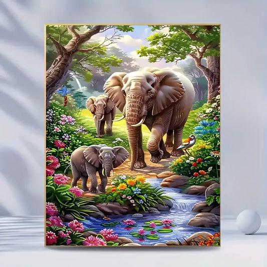 Elephants in forest