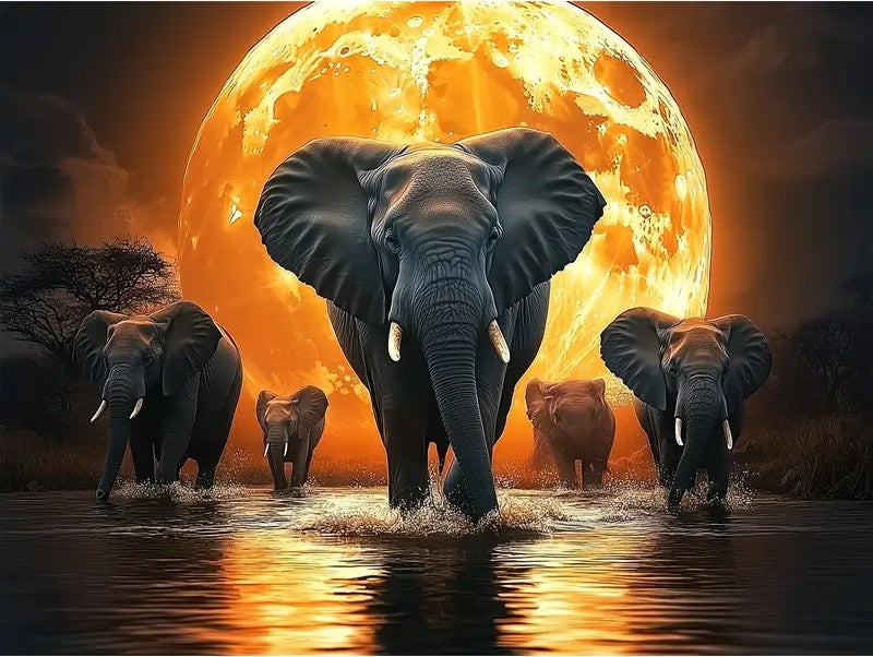 SQUARE Elephant Diamond Painting