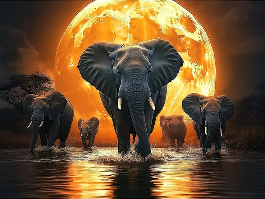 SQUARE Elephant Diamond Painting