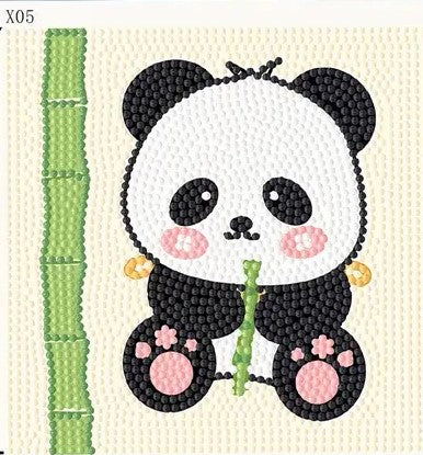 Cute panda with bamboo